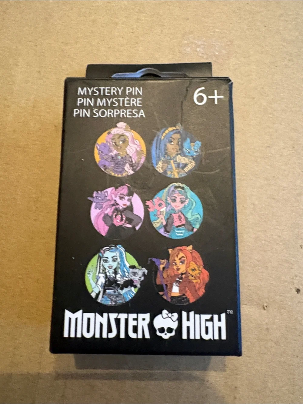 monster high mystery character pin pack - purple blue pink green orange